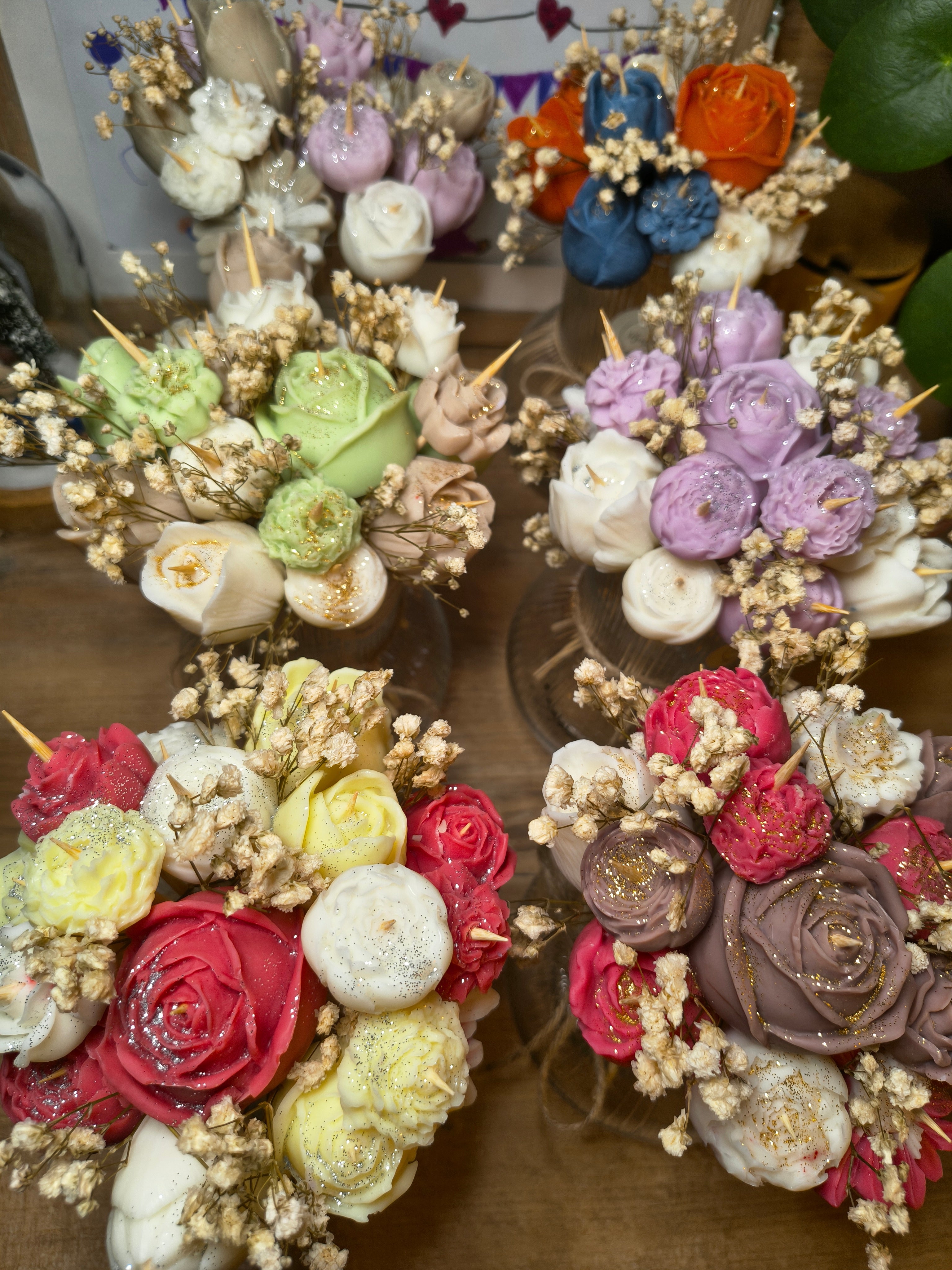 Waxmelt - boeket in vaasje