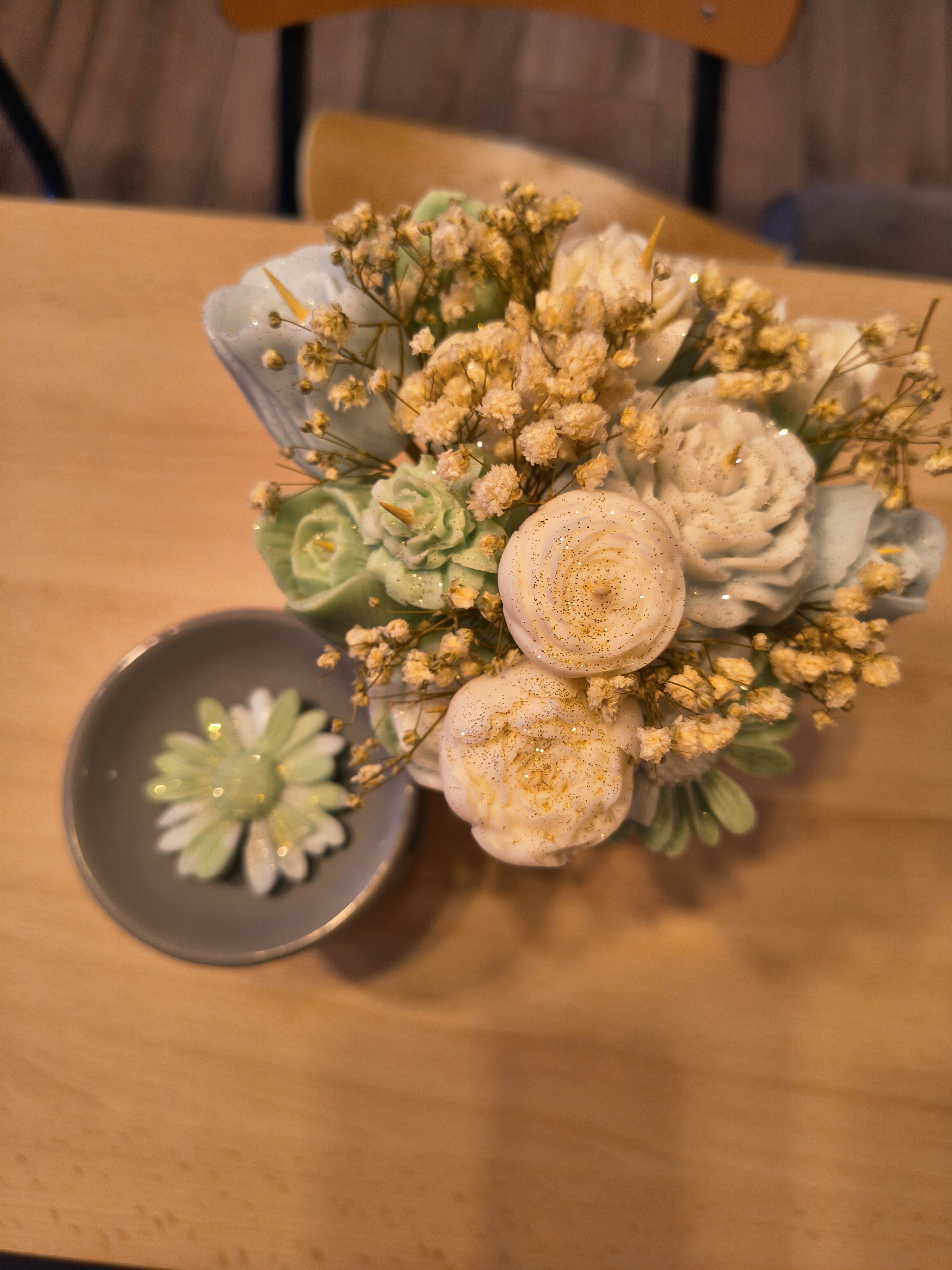 Waxmelt - boeket in vaasje