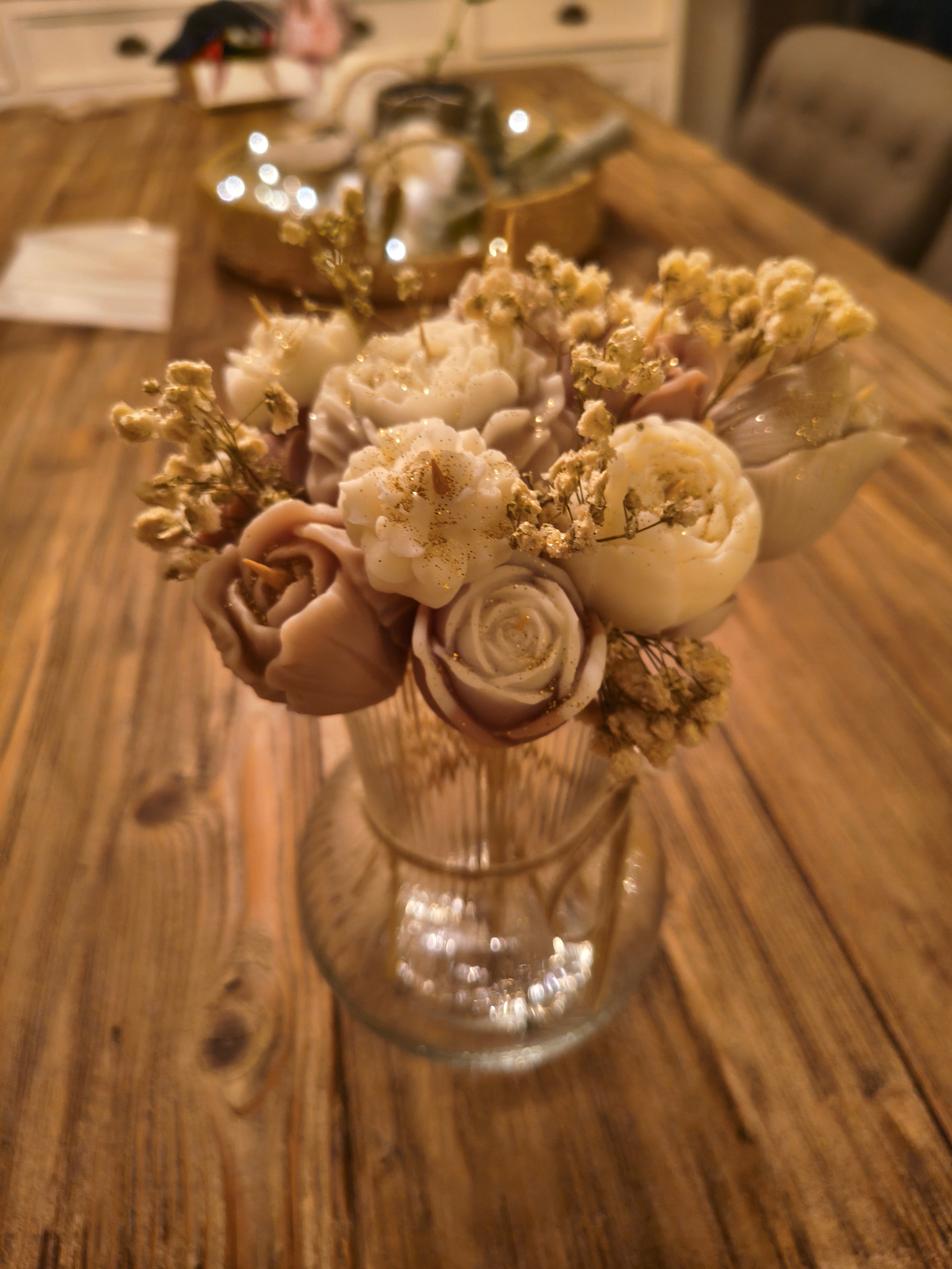 Waxmelt - boeket in vaasje