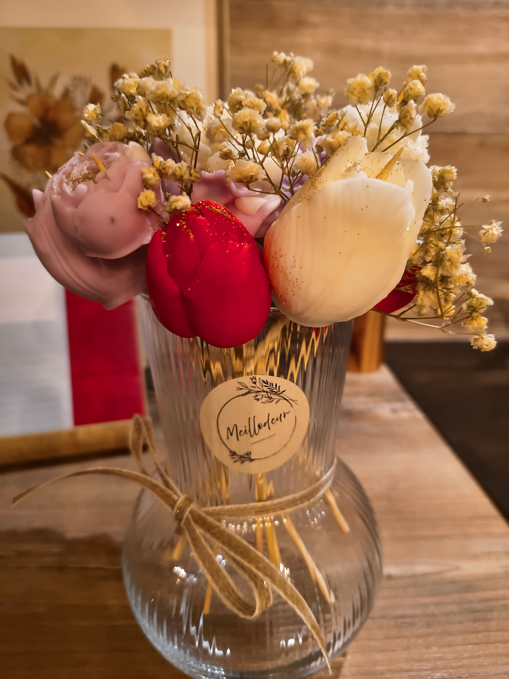 Valentijn waxmelt bloemenboeket